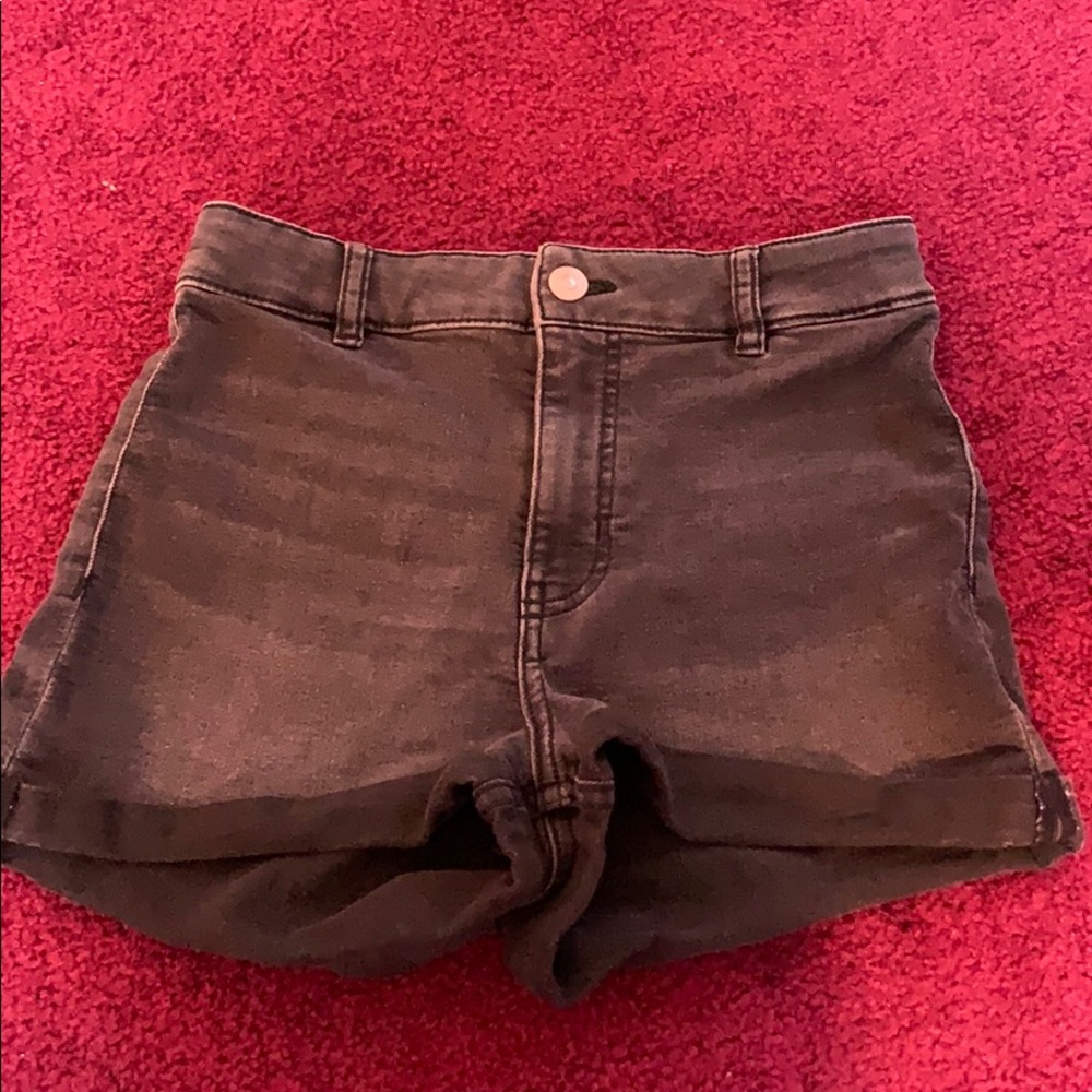 Gray denim shorts